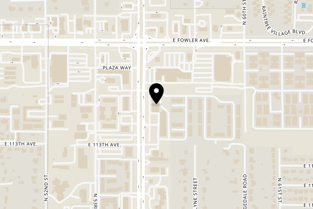 Map showing the location of Juice Time & Papa kanafa | عصير تايم & بابا كنافه Temple Terrace on 11401 N 56th St suite 23 in Temple Terrace