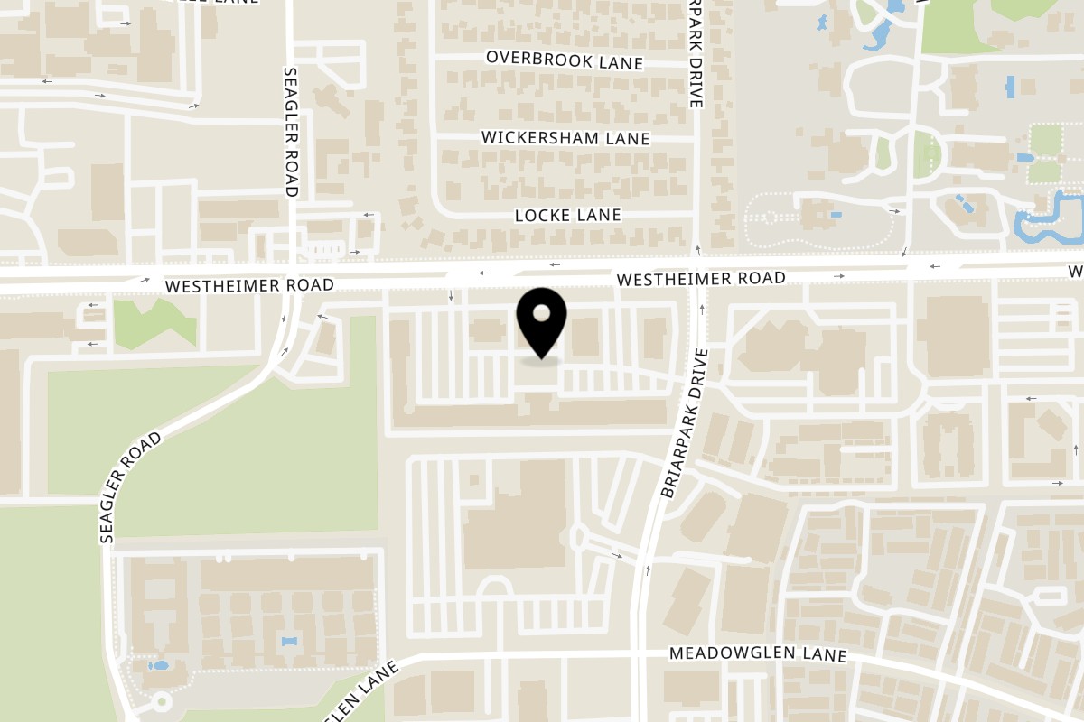 Map showing the location of Juice Time & Papa kanafa | عصير تايم & بابا كنافه Houston on 10001 Westheimer Rd 1200 a in Houston